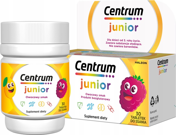 Multiwitamina Centrum Junior dla Dzieci minerały witaminy 30 tab +GRATIS
