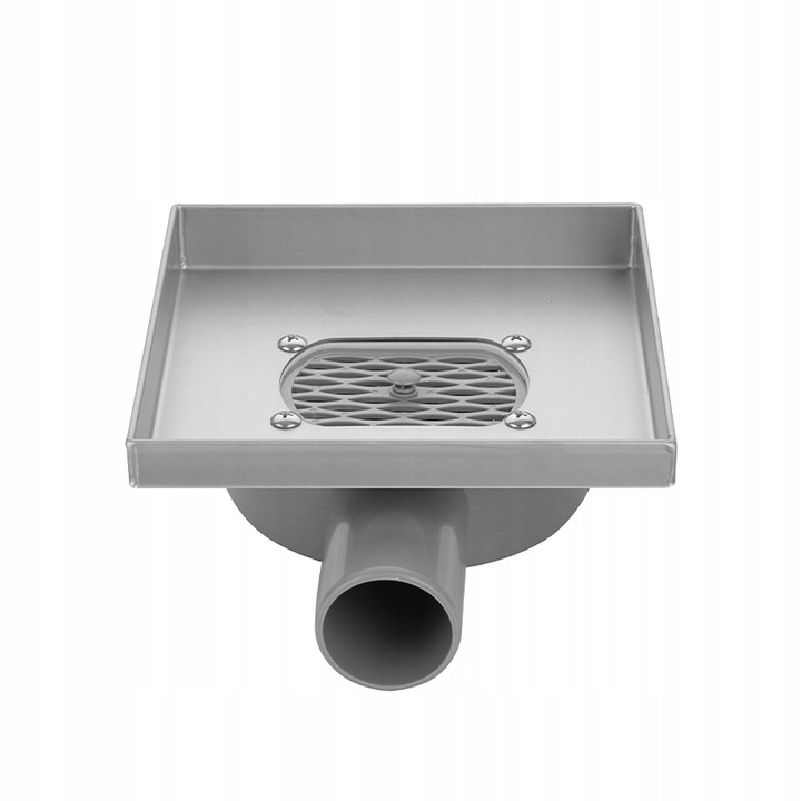 ODPŁYW LINIOWY KWADRATOWY 15x15 CM INOX OBROTOWY NISKI SYFON 360 DL07 FIX