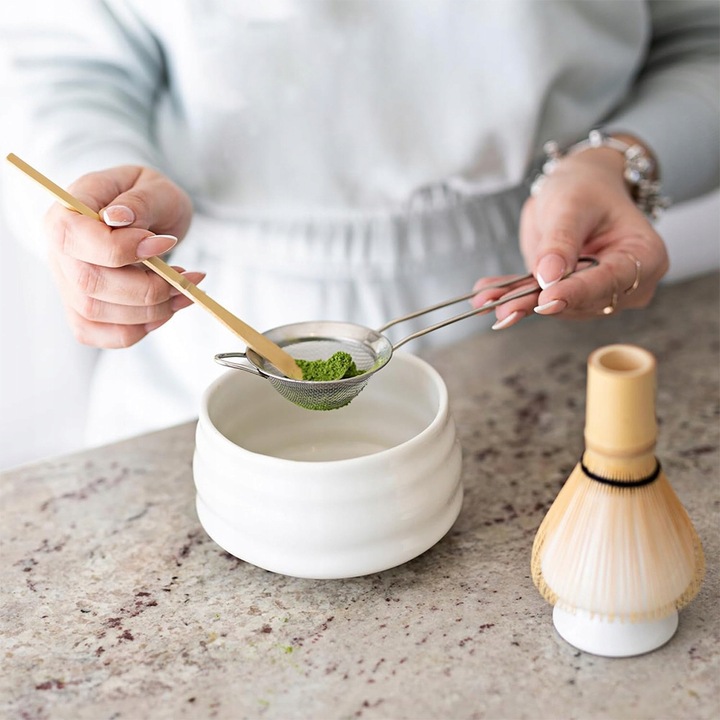 BAMBUSOWY ZESTAW PREZENTOWY DO HERBATY MATCHY CHASHAKU TRZEPACZKA ŁYŻKA