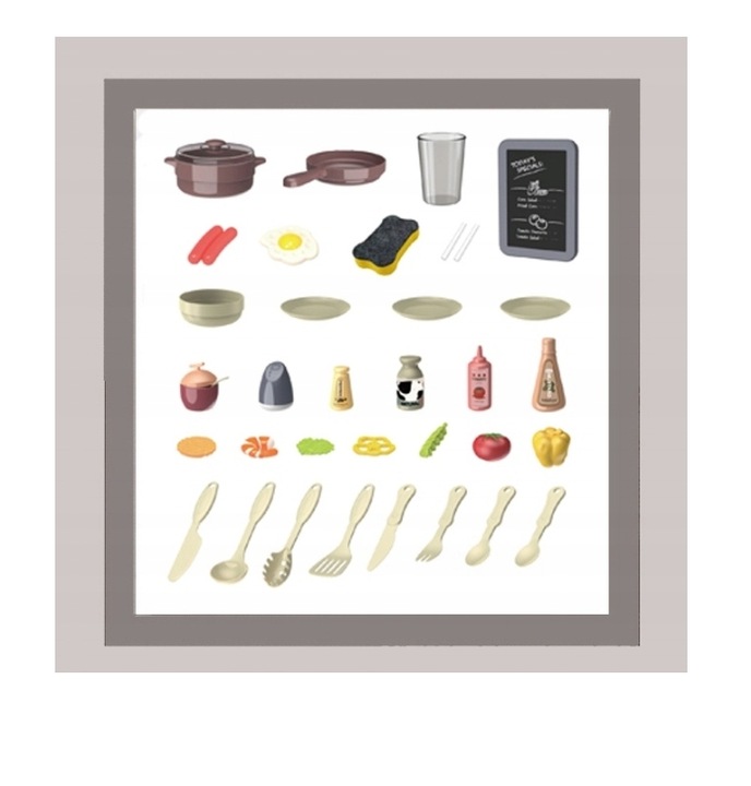 KUCHNIA dla Dzieci interaktywna PARA Garnki KRAN PALNIKI - Zestaw 42 szt.