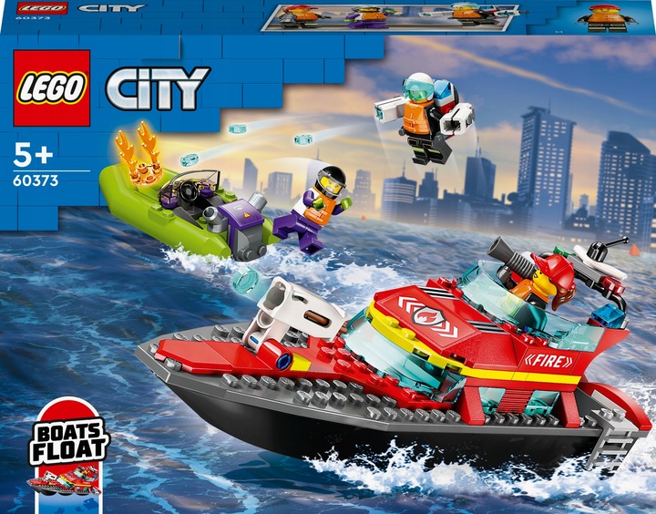 LEGO CITY ŁÓDŹ STRAŻACKA ZESTAW 60373 KLOCKI PREZENT STATEK MOTORÓWKA POMÓC
