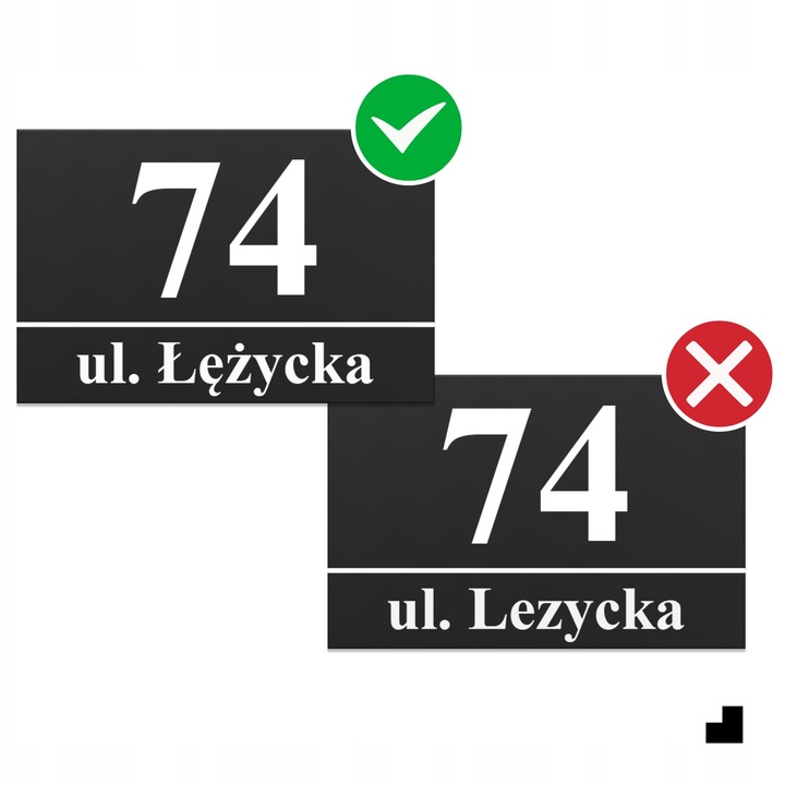 Numer Domu Na Dom Tabliczka Adresowa z Numerem Domu Czarna 32x21 4 dystanse
