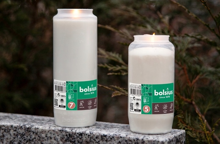 Całoroczne Wkłady Olejowe do Zniczy 17,7 cm Bolsius RC7 białe 140h - 15 szt