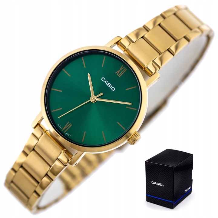 ZEGAREK DAMSKI CASIO LTP-VT02 złoty bransoletka + BOX +GRAWER