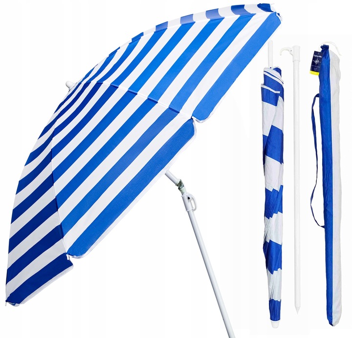 Parasol Plażowy Ogrodowy Łamany Filtr UV 50 + Pokrowiec Captain Mike