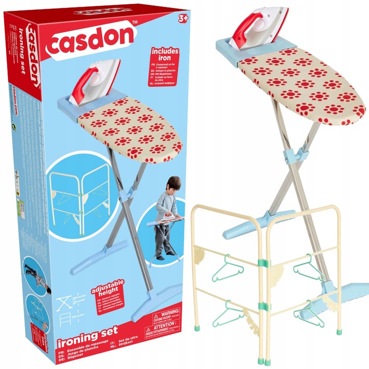 ŻELAZKO Z DESKĄ DO PRASOWANIA DLA DZIECI ZESTAW + SUSZARKA 60 CM CASDON