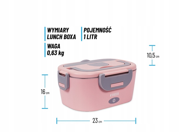 ELEKTRYCZNY LUNCH BOX POJEMNIK PODGRZEWACZ OBIADU DO BIURA AUTA TIRA 12/24V