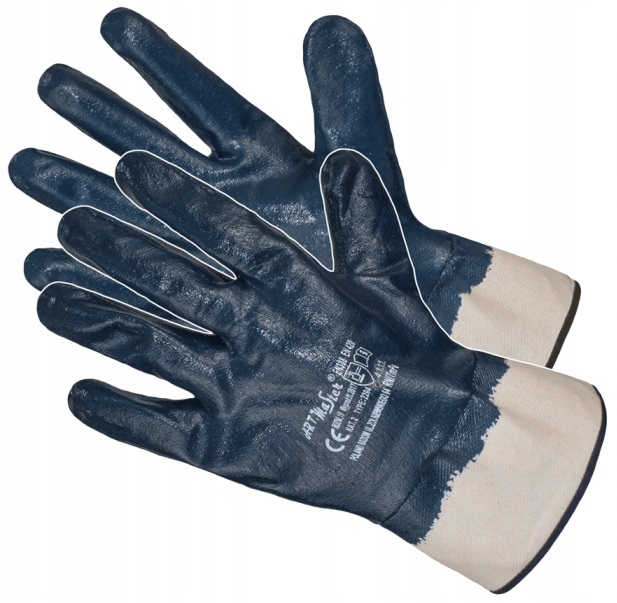 GRUBE rękawice robocze NITRYLOWE OLEJOODPORNE WODOODPORNE BHP 12 PAR r. 10