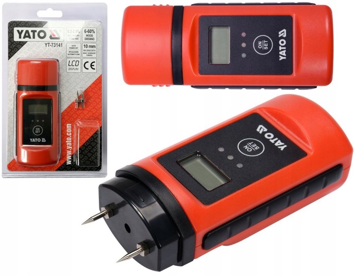 YATO WILGOTNOŚCIOMIERZ MIERNIK WILGOTNOŚCI DO MURÓW DREWNA 0,2-60% YT-73141