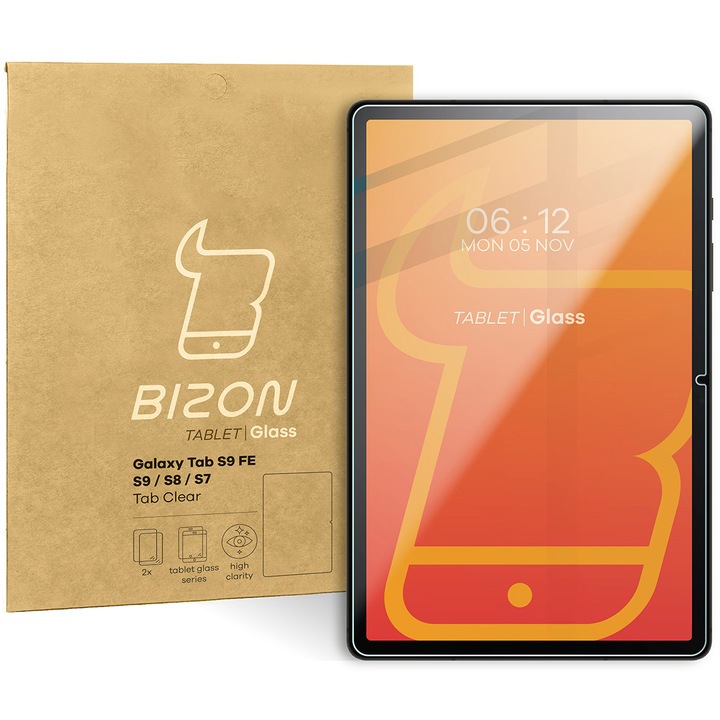 Szkło hartowane, szybka na tablet Bizon do Galaxy Tab S9 FE/S9/S8/S7, 2 szt