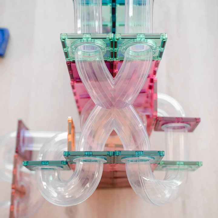 Connetix: klocki magnetyczne kulodrom Pastel Ball Run 80 tor kulkowy