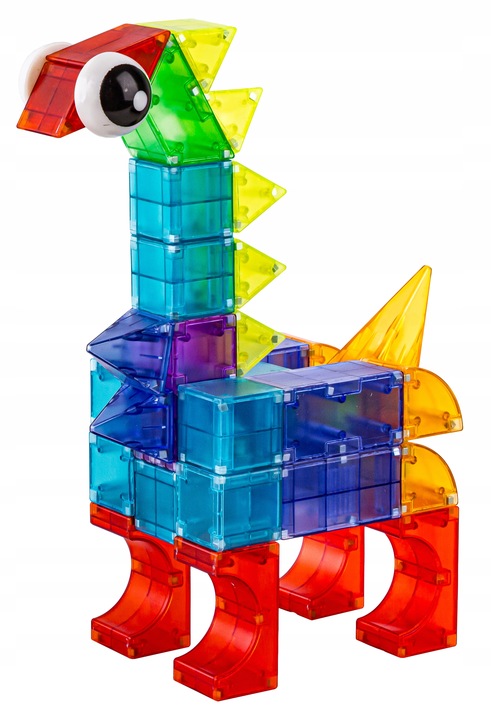KLOCKI MAGNETYCZNE ŚWIECĄCE KONSTRUKCYJNE Kreatywne Edukacyjne 94 el 3D