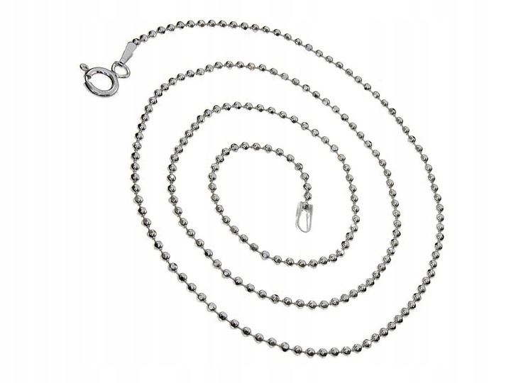 ŁAŃCUSZEK SREBRNY 925 KULKOWY CPLD 1,0 DŁUGOŚĆ 40cm