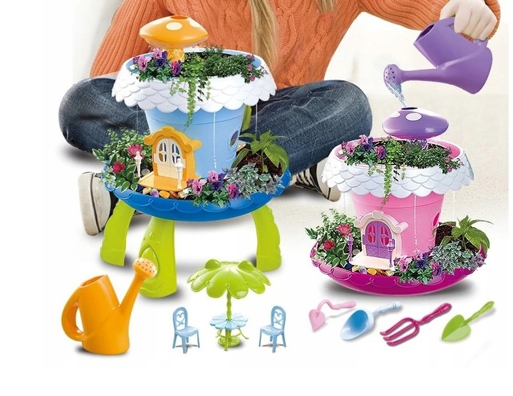 MAGICZNY DOMEK OGRÓD WRÓŻKI Uprawa Roślin KWIATY KONEWKA NASIONA STOLIK ++