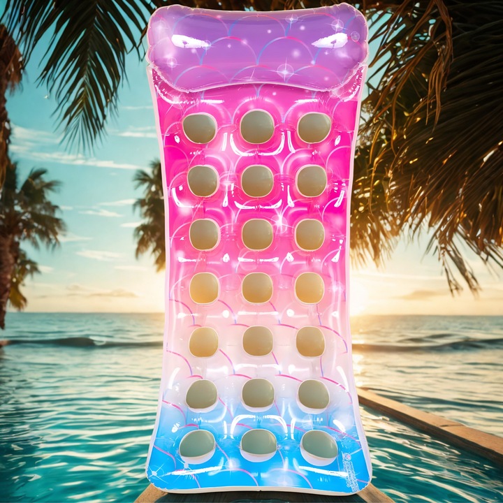 MATERAC do pływania dmuchany duży HAMAK LEŻAK WODNY na basen plażę wode