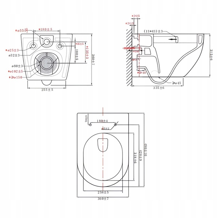 MISKA WC WISZĄCA TORNADO NERO-WH-03 BIAŁA DESKA WOLNOOPADAJĄCA DUROPLAST NE
