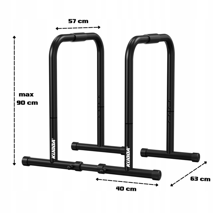 Poręcze do dipów ćwiczeń pompek, dipy treningowe WYSOKIE 90cm STABILNE