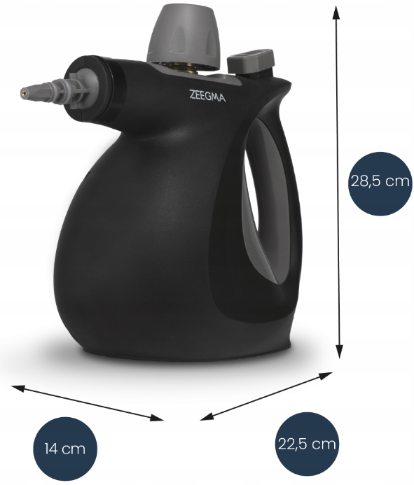 MYJKA PAROWA PAROWNICA NA PLUSKWY CZYŚCIK CIŚNIENIOWY 1000W 3BAR 8 KOŃCÓWEK