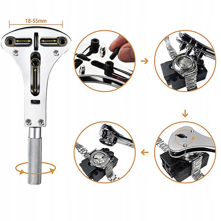 ZESTAW ZEGARMISTRZOWSKI NARZĘDZIA KLUCZ ETUI DO NAPRAWY ZEGARKÓW 162EL