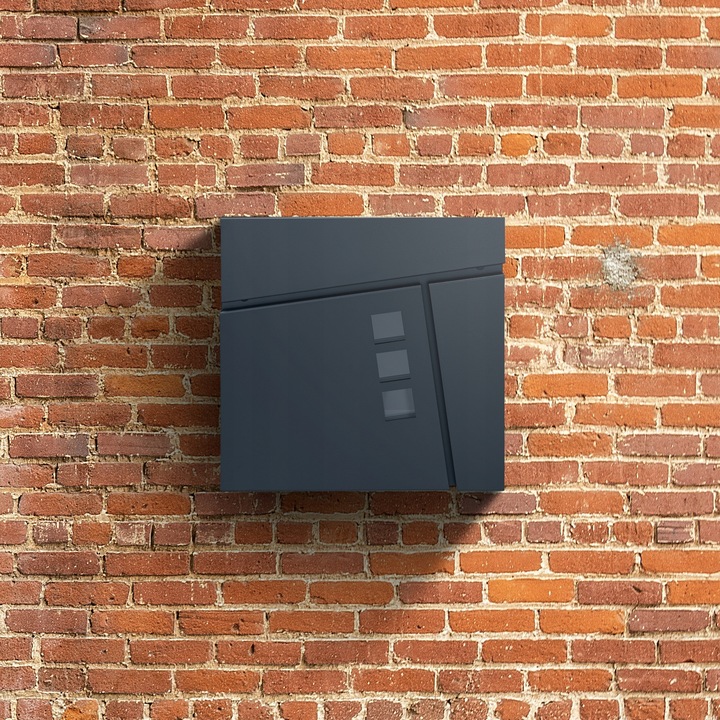 SKRZYNKA POCZTOWA NA LISTY POCZTĘ GAZETY TUBA WIZJER ANTRACYT + NAPIS ADRES