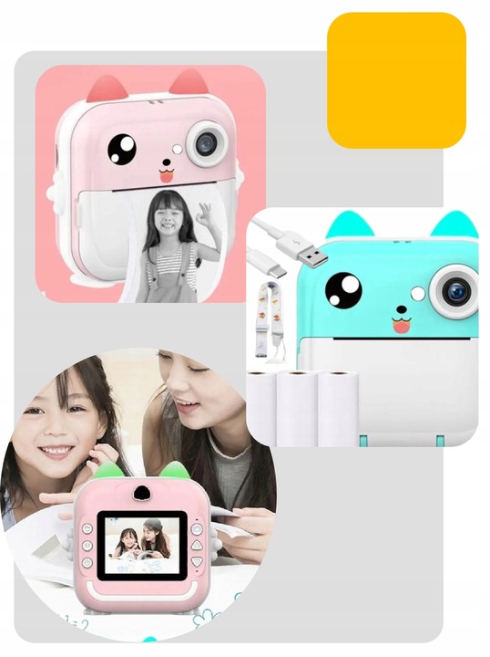 MINI DRUKARKA DRUKUŚ 2.0 APARAT NATYCHMIASTOWY TERMICZNA ZDJĘCIA + 13 ROLEK