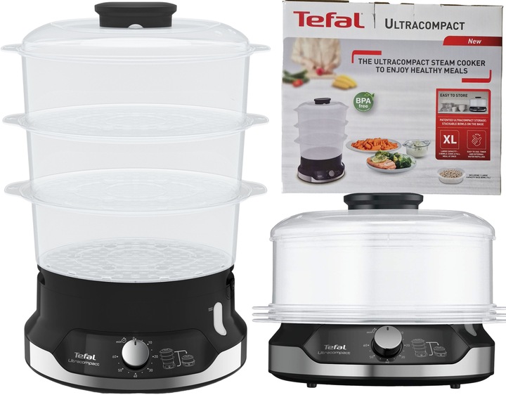 Parowar TEFAL UltraCompact VC2048 800W 9L 3 pojemniki Szybkowar