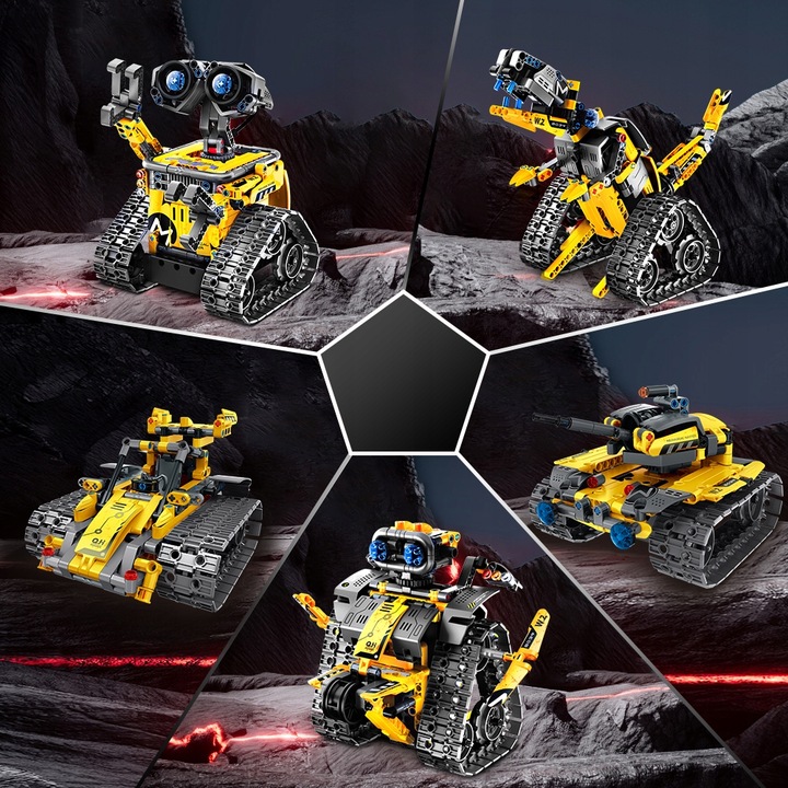 KLOCKI ROBOT ZDALNIE STEROWANY RC DINOZAUR 5w1 520szt DO PROGRAMOWANIA APP