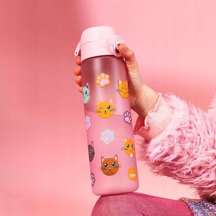 BUTELKA NA WODĘ DLA DZIEWCZYNKI NA TRENING ZABAWNE KOTKI ŁAPKI ION8 0,5 l