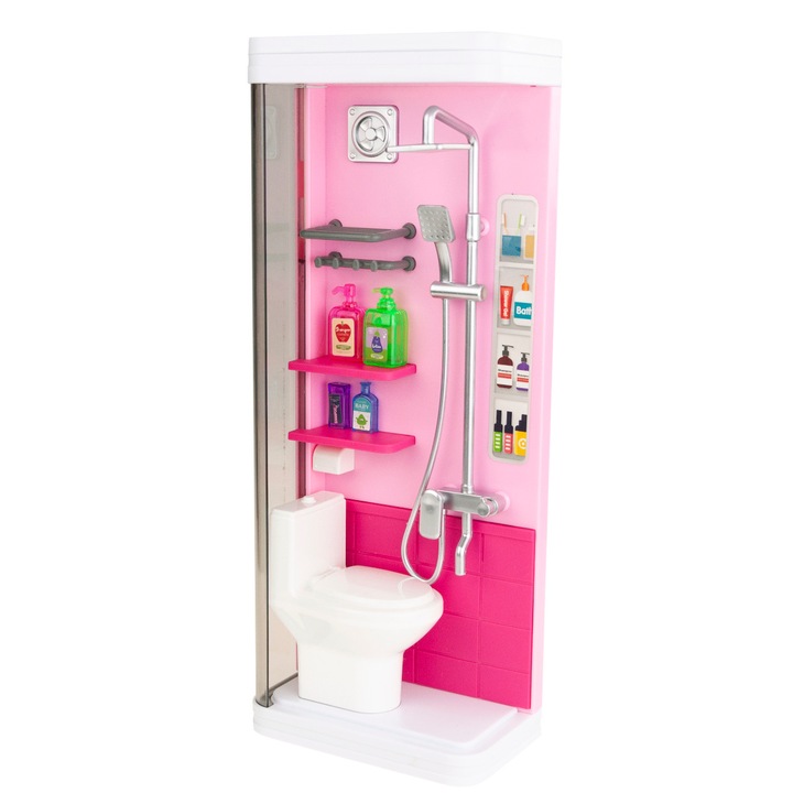 ŁAZIENKA Z AKCESORIAMI PRYSZNIC WC PRALKA ZESTAW ŁAZIENKOWY DLA DZIECI