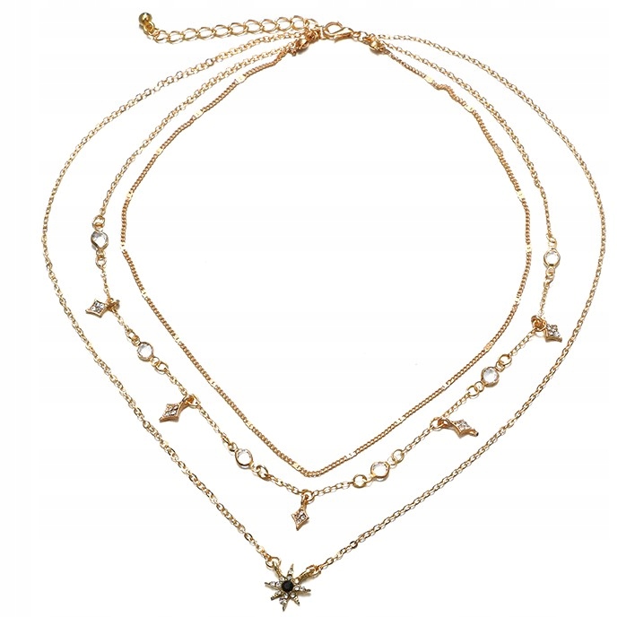 Naszyjnik choker boho złoty gwiezdny celebrytka