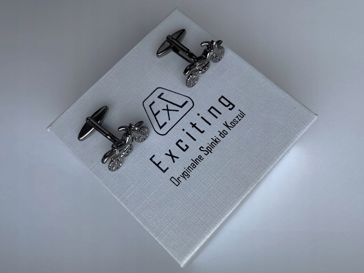 Czarne spinki do mankietów EXC Motocykl Motor Cross Enduro KTM Racing Tytan