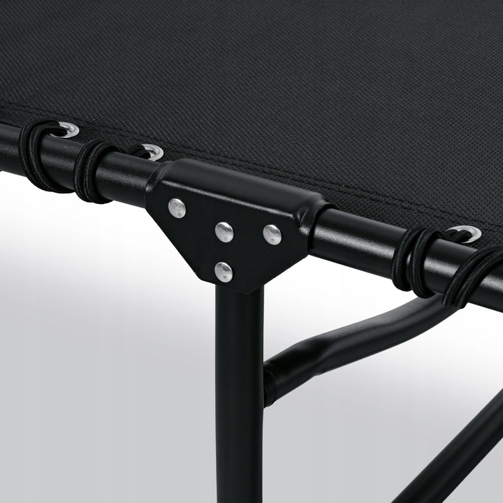 LEŻAK OGRODOWY Leżanka na PLAŻĘ CZARNY Regulowany KIESZONKA Tadar 4 pozycje