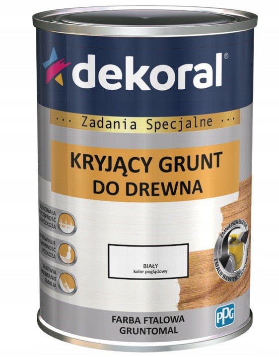 GRUNTOMAL 0.9L grunt kryjący do drewna biały