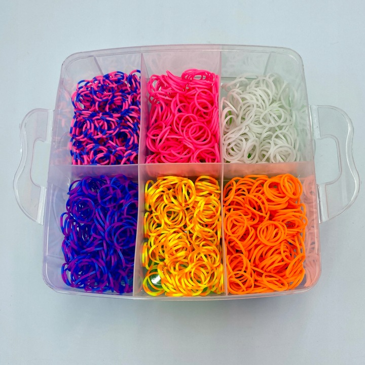 Mega Zestaw Gumki do Robienia Bransoletek XXL w Kuferku DUŻY na Prezent DIY