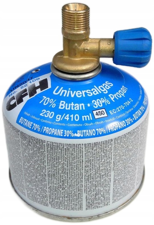 REDUKCJA DO NAPEŁNIANIA KARTUSZY Z ZAWORKIEM 7/16 - 3/8 PROPAN BUTAN