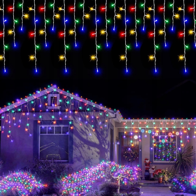 SOPLE hurt LAMPKI CHOINKOWE LED KURTYNA MULTIKOLOR 4,6M ZEW/WEW kolorowe