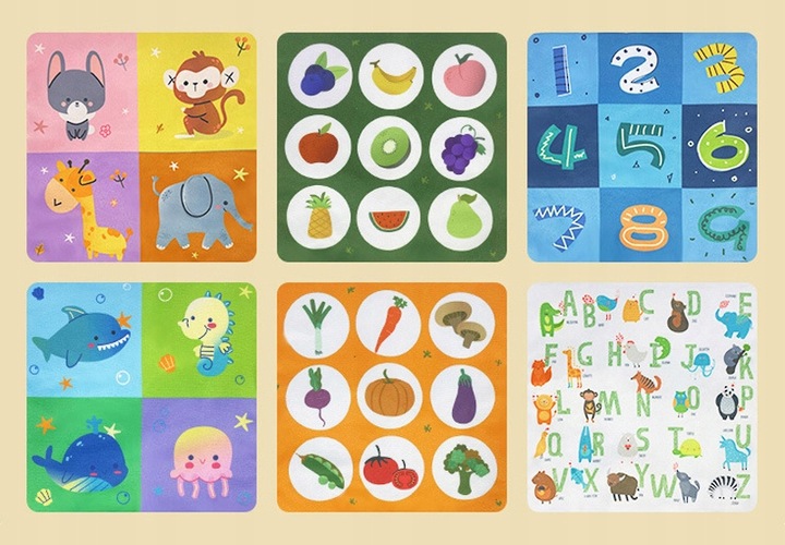 SORTER PUDEŁKO Z CHUSTECZKAMI ZWIERZĄTKA PLUSZOWE MONTESSORI SENSORYCZNE