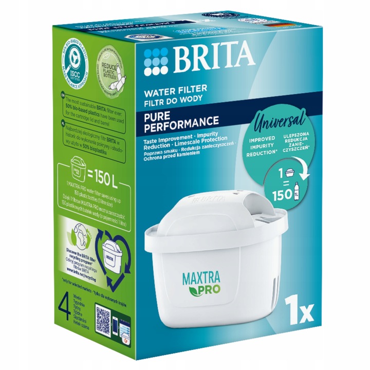 Wkład filtrujący Brita Maxtra Pro filtr do wody do dzbanek Brita Glass 4x
