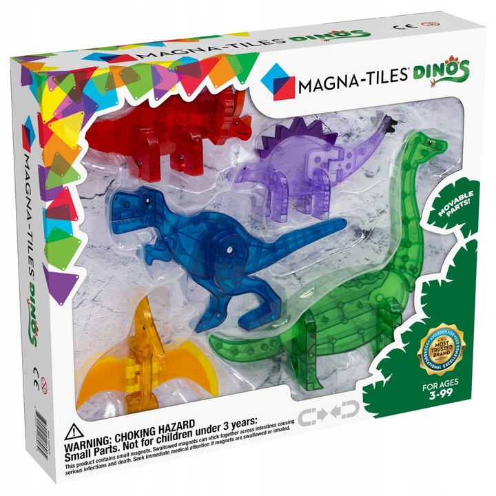 MAGNA TILES Zestaw Dino Klocki Magnetyczne Dinozaury 5 elementów