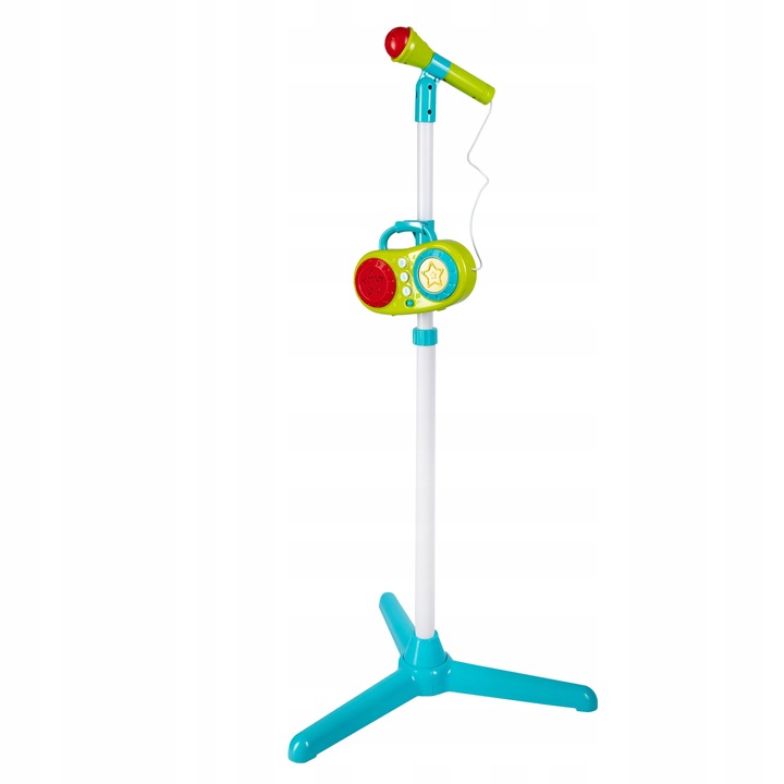 MIKROFON KARAOKE FUNKCJA NAGRYWANIA ZESTAW Z STATYWEM REGULACJA ŚWIATŁA LED