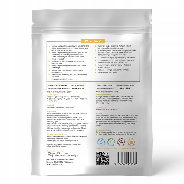 Witamina C w proszku 100% KWAS L-ASKORBINOWY 1kg