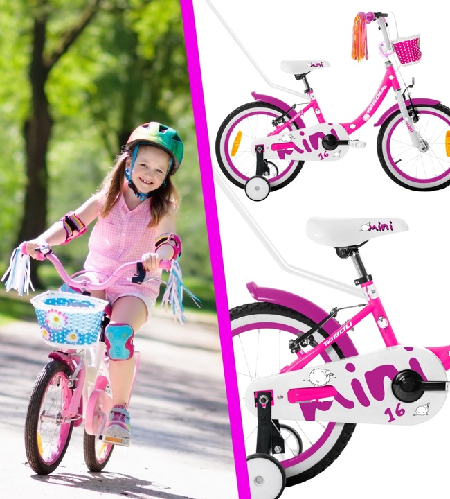 ROWER DZIECIĘCY TABOU ROWEREK MINI 14 CALI BARDZO LEKKI DLA DZIEWCZYNKI