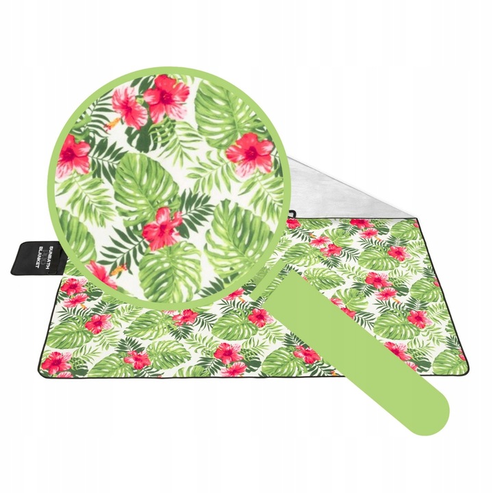 KOC piknikowy SUN PRO 200x200cm IZOLACJA PLAŻOWY z uchwytem PASEK ŚLEDZIE