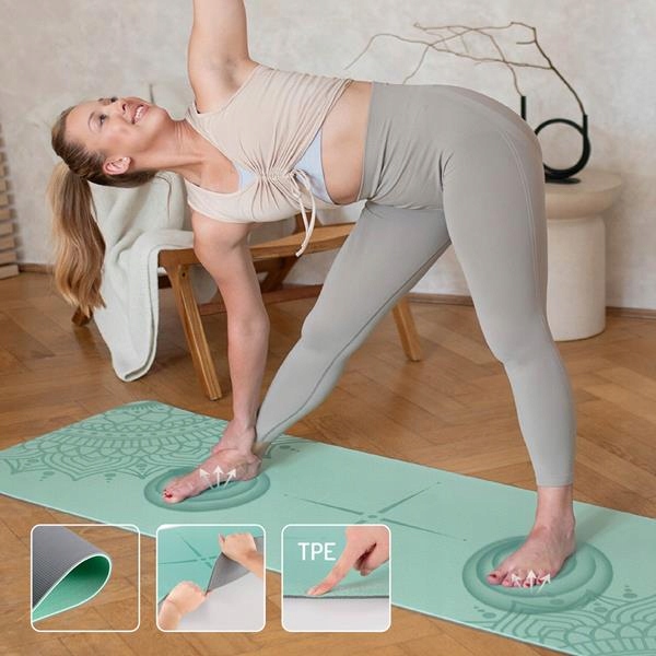 Mata materac miękka TPE podwójna warstwa 182x61cm ZESTAW z pokrowcem +paski