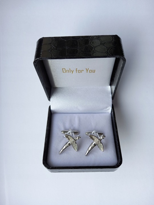 Spinki do mankietów EXC Ptak Bażant Przepiórka dla Myśliwego w Szkatułce