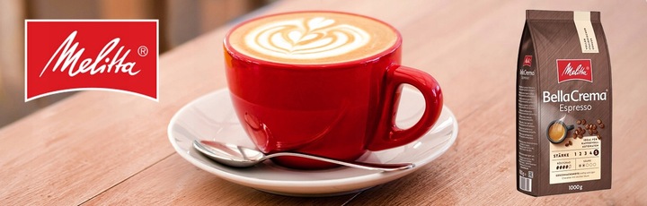 Kawa ziarnista MELITTA BELLACREMA ESPRESSO 1kg | mocno palona, głęboki smak