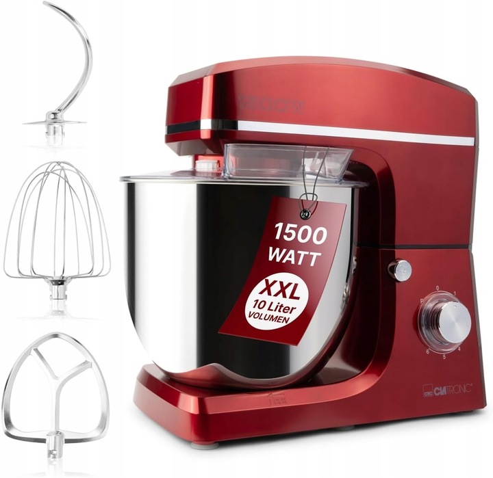 Robot kuchenny Clatronic CZERWONY 1500W Mocny Planetarny