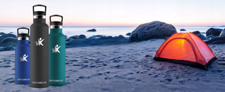 TERMOS BUTELKA TERMICZNA KUBEK NA KAWĘ HERBATĘ ZE SŁOMKĄ WIŚNIOWY 750ML