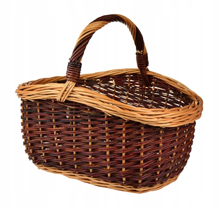 DUŻY Wiklinowy koszyk na ZAKUPY PIKNIK na GRZYBY