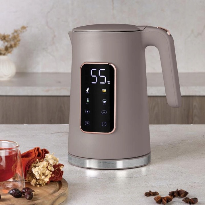 Czajnik elektryczny z regulacją temperatury cyfrowy 1,7 l Taupe Collection